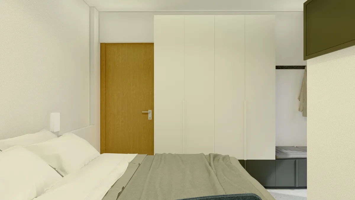 Apartamento AR, Closet com espelhos