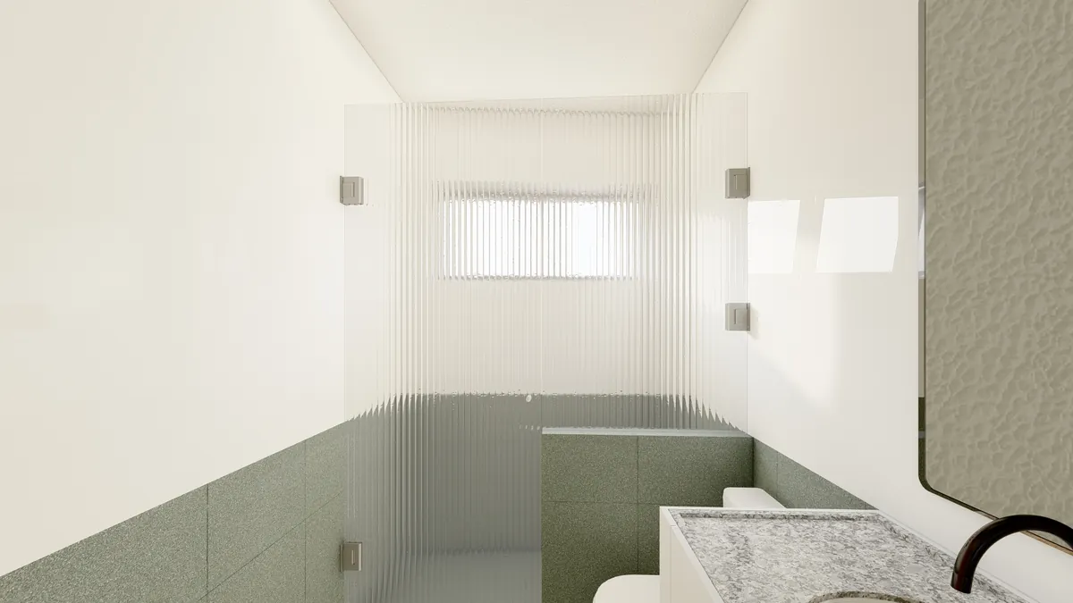 Apartamento AR, Banheiro em travertino