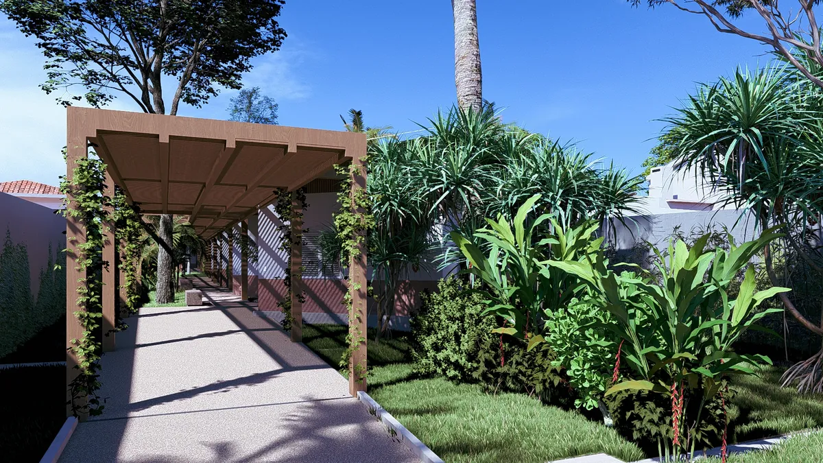 Residência Maresias, Pergolado e percurso externo