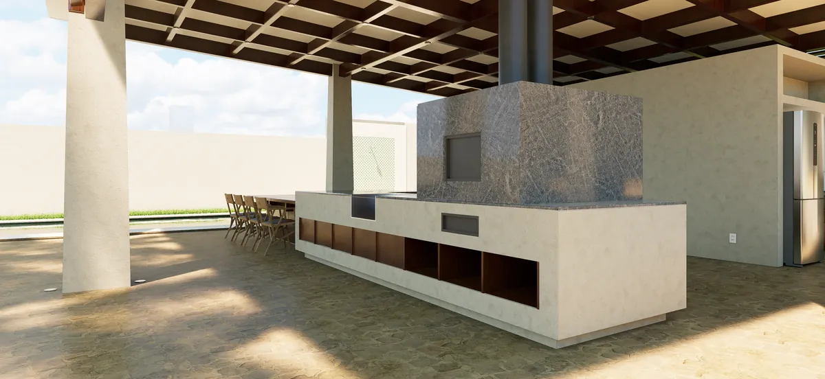 Residência Pampulha, Vista lateral com brises verticais