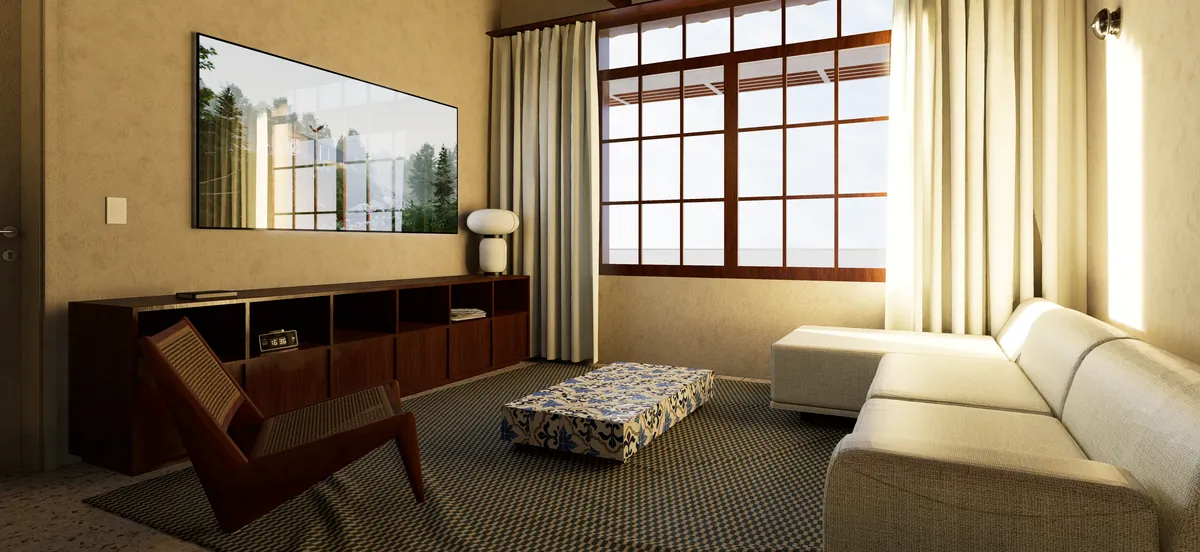 Residência Pampulha, Fachada com paisagismo nativo